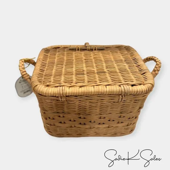 Small Lidded Rattan Decorative Basket Brown - Threshold Studio McGee, Target - Picture 8 of 11